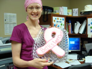 Beth Ann Vanek on her last day of chemotherapy in 2011.